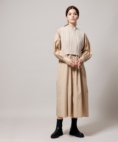 ROPE'（ロペ）の「バックスリットリブニットベスト（ベスト・レディース・ブラック/キナリ・38）」の15枚目の写真