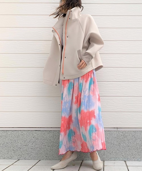 Q（キュー）の「ニュアンスカラーマイクロプリーツスカート（スカート・レディース・ピンク系その他/カーキ系・MEDIUM）」の7枚目の写真