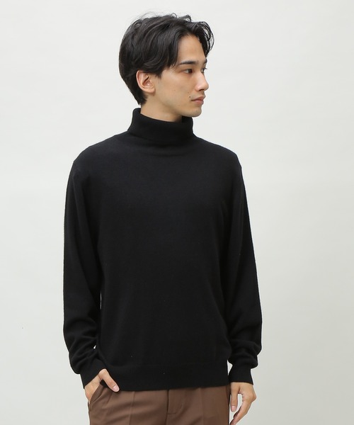 SAKAZEN(サカゼン)の「カシミヤ100% 無地 タートルネック 長袖 セーター(ニット/セーター・メンズ・ブラック/グレー/ネイビー/ダークグレー・L/LL/M)」の3枚目の写真