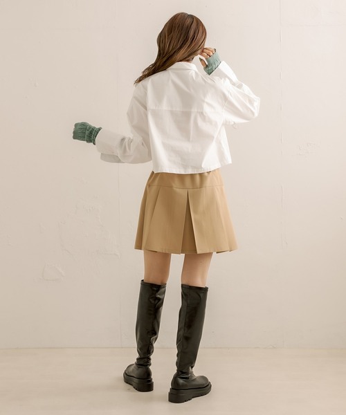 OLIVE des OLIVE（オリーブデオリーブ）の「クロップド丈シャツ（シャツ/ブラウス・レディース・オフホワイト/サックスブルー・FREE）」の5枚目の写真