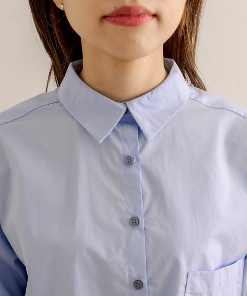 OLIVE des OLIVE（オリーブデオリーブ）の「クロップド丈シャツ（シャツ/ブラウス・レディース・オフホワイト/サックスブルー・FREE）」の21枚目の写真