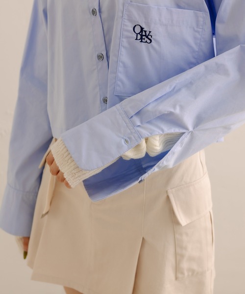 OLIVE des OLIVE（オリーブデオリーブ）の「クロップド丈シャツ（シャツ/ブラウス・レディース・オフホワイト/サックスブルー・FREE）」の22枚目の写真