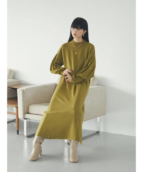 armonia（アルモニーア）の「armonia.ニットフレアワンピース（ワンピース・レディース・グリーン/ブラック/グレー・FREE）」の4枚目の写真