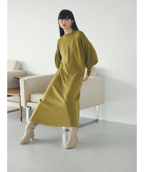 armonia（アルモニーア）の「armonia.ニットフレアワンピース（ワンピース・レディース・グリーン/ブラック/グレー・FREE）」の5枚目の写真