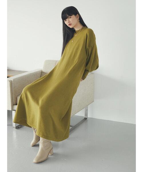 armonia（アルモニーア）の「armonia.ニットフレアワンピース（ワンピース・レディース・グリーン/ブラック/グレー・FREE）」の6枚目の写真