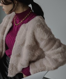 MEOWシャギーショートカーディガン