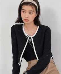 A'GEM/9 × .kom『muah muah/ムーアムーア』SIGNATURE LOGO POINT TWEED SET/ツイード SET