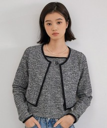 A'GEM/9 × .kom『muah muah/ムーアムーア』SIGNATURE LOGO POINT TWEED SET/ツイード SET
