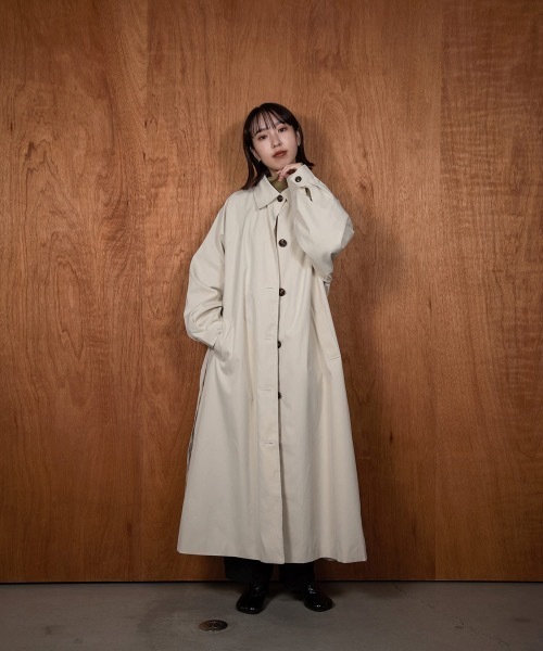lawgy(ラウジー)の「soutien collar simple trench coat(トレンチコート・レディース・アイボリー/ベージュ・FREE)」の2枚目の写真