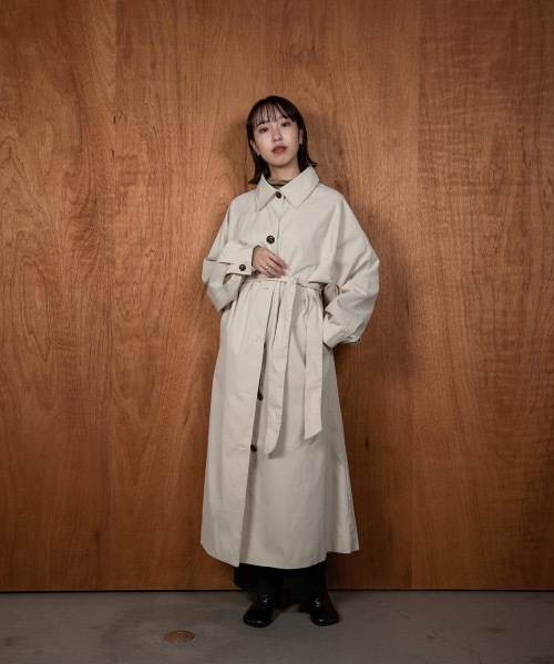 lawgy(ラウジー)の「soutien collar simple trench coat(トレンチコート・レディース・アイボリー/ベージュ・FREE)」の3枚目の写真