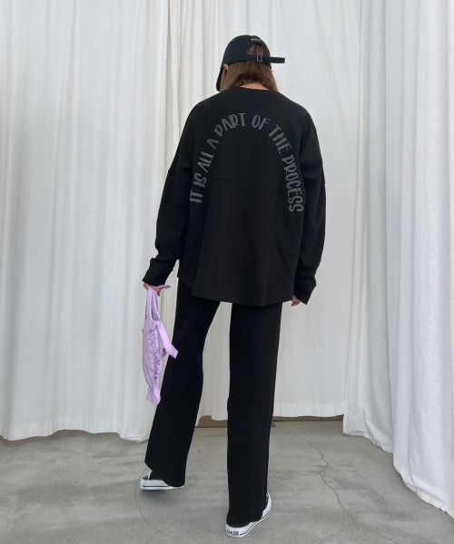 Vicente(ヴィセンテ)の「Flare knit pants(その他パンツ・レディース・ブラック/ライトベージュ/ホワイト・FREE)」の5枚目の写真