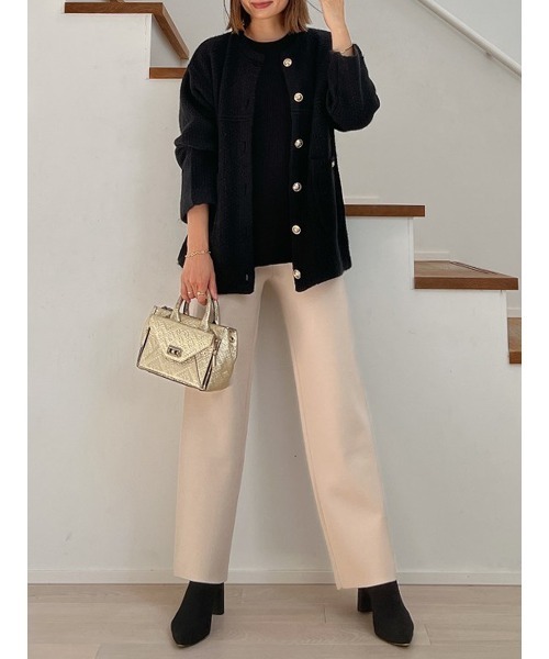 Vicente(ヴィセンテ)の「Flare knit pants(その他パンツ・レディース・ブラック/ライトベージュ/ホワイト・FREE)」の21枚目の写真