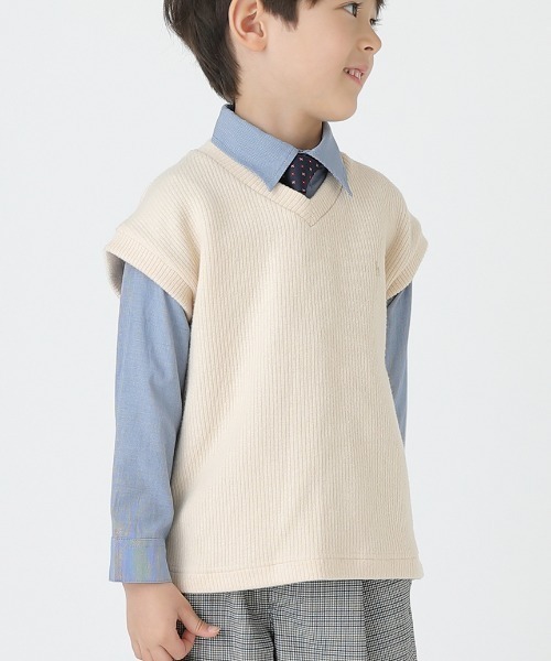 HAKKA KIDS（ハッカキッズ）の「[フォーマル対応]ニットソーベスト（ニット/セーター・キッズ・キナリ/グレー・110cm/100cm/120cm/130cm）」の4枚目の写真