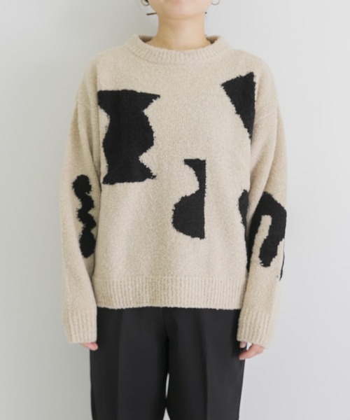 WANDERUNG（ワンデルング）の「WANDERUNG　Intarshia knit（ニット/セーター・レディース・アイボリー・FREE）」の2枚目の写真