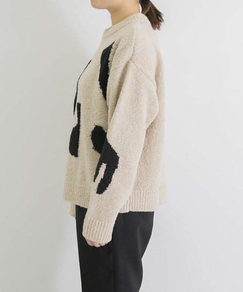 WANDERUNG（ワンデルング）の「WANDERUNG　Intarshia knit（ニット/セーター・レディース・アイボリー・FREE）」の4枚目の写真