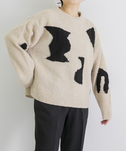 WANDERUNG（ワンデルング）の「WANDERUNG　Intarshia knit（ニット/セーター・レディース・アイボリー・FREE）」の8枚目の写真