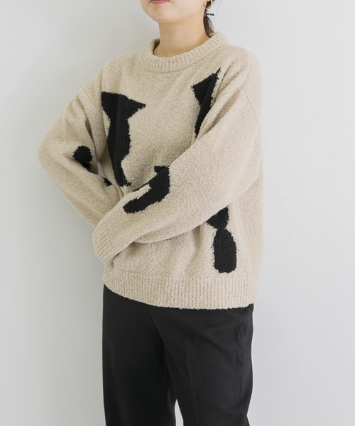 WANDERUNG（ワンデルング）の「WANDERUNG　Intarshia knit（ニット/セーター・レディース・アイボリー・FREE）」の6枚目の写真