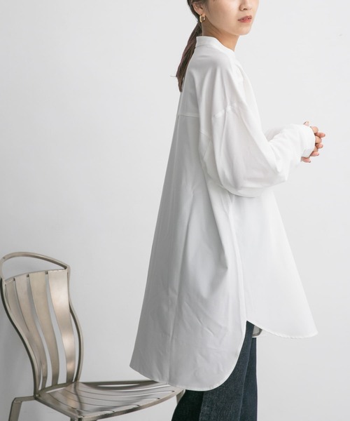 KBF(ケイビーエフ)の「エクストララージシャツ(シャツ/ブラウス・レディース・ブルー/ホワイト/チャコールグレー・ONE)」の6枚目の写真