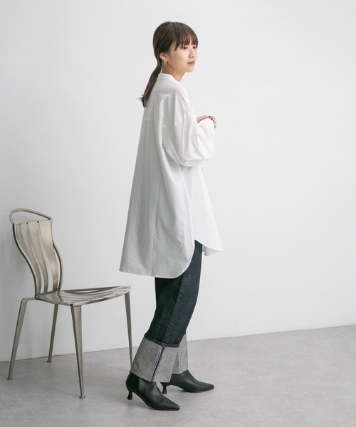 KBF(ケイビーエフ)の「エクストララージシャツ(シャツ/ブラウス・レディース・ブルー/ホワイト/チャコールグレー・ONE)」の9枚目の写真