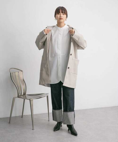 KBF(ケイビーエフ)の「エクストララージシャツ(シャツ/ブラウス・レディース・ブルー/ホワイト/チャコールグレー・ONE)」の11枚目の写真