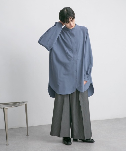 KBF(ケイビーエフ)の「エクストララージシャツ(シャツ/ブラウス・レディース・ブルー/ホワイト/チャコールグレー・ONE)」の15枚目の写真