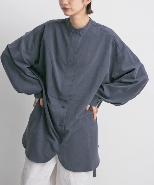 KBF(ケイビーエフ)の「エクストララージシャツ(シャツ/ブラウス・レディース・ブルー/ホワイト/チャコールグレー・ONE)」の18枚目の写真