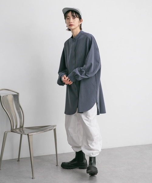 KBF(ケイビーエフ)の「エクストララージシャツ(シャツ/ブラウス・レディース・ブルー/ホワイト/チャコールグレー・ONE)」の21枚目の写真