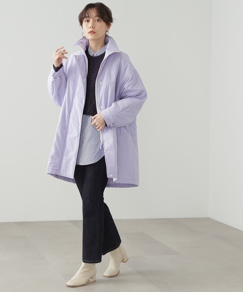 N.(N. Natural Beauty Basic)(エヌエヌナチュラルビューティーベーシック)の「◆モンスターナイロンミディコート(ブルゾン・レディース・オフホワイト/ライラック・MEDIUM)」の13枚目の写真
