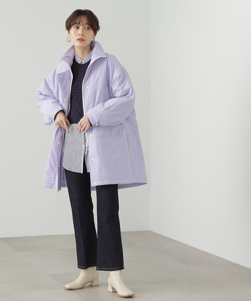 N.(N. Natural Beauty Basic)(エヌエヌナチュラルビューティーベーシック)の「◆モンスターナイロンミディコート(ブルゾン・レディース・オフホワイト/ライラック・MEDIUM)」の15枚目の写真