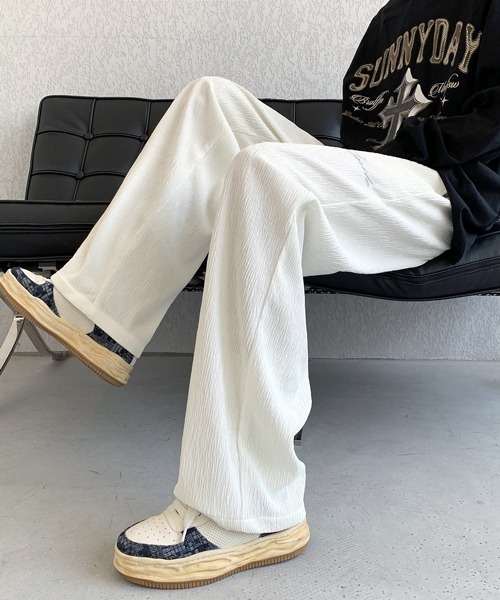 FVLMEN(フルメン)の「【FVLMEN】onepoint embroidery relax Pants/ワンポイント 刺繍 リラックス パンツ(その他パンツ・メンズ・アイボリー/ブラウン/ブラック・MEDIUM/LARGE/X-LARGE)」の9枚目の写真