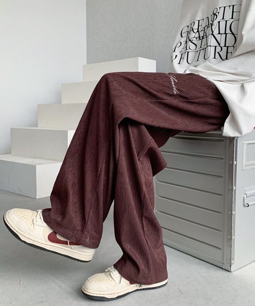FVLMEN(フルメン)の「【FVLMEN】onepoint embroidery relax Pants/ワンポイント 刺繍 リラックス パンツ(その他パンツ・メンズ・アイボリー/ブラウン/ブラック・MEDIUM/LARGE/X-LARGE)」の22枚目の写真