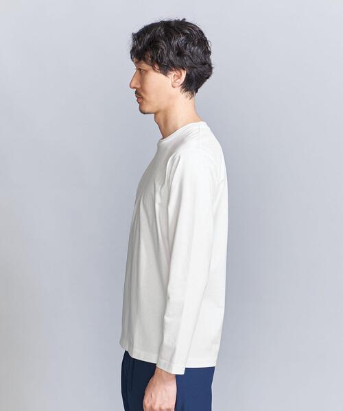 BEAUTY&YOUTH UNITED ARROWS（ビューティーアンドユースユナイテッドアローズ）の「ハイゲージ コットン クルーネック ロングスリーブ カットソー（Tシャツ/カットソー・メンズ・ホワイト/グレー/オリーブ/ネイビー・L/S/M/XL）」の6枚目の写真