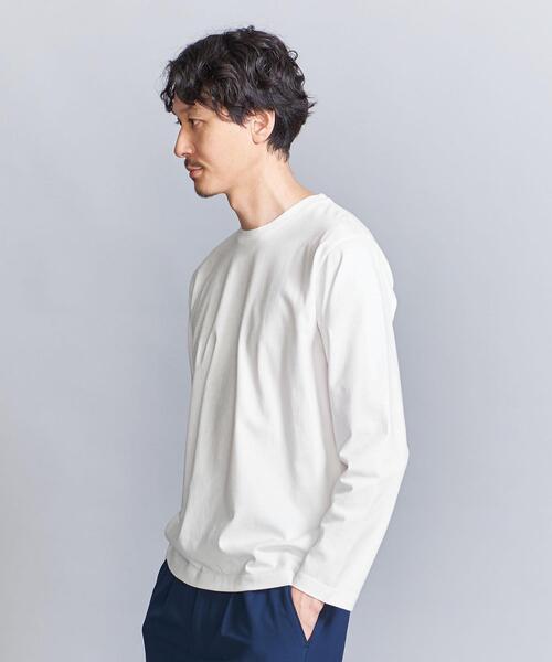 BEAUTY&YOUTH UNITED ARROWS（ビューティーアンドユースユナイテッドアローズ）の「ハイゲージ コットン クルーネック ロングスリーブ カットソー（Tシャツ/カットソー・メンズ・ホワイト/グレー/オリーブ/ネイビー・L/S/M/XL）」の9枚目の写真