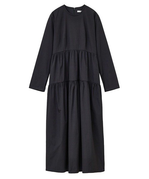 CLANE(クラネ)の「【CLANE/クラネ】TIERED ONE PIECE/ティアードワンピース(ワンピース・レディース・ブラック/ベージュ/カーキ・1/2)」の3枚目の写真