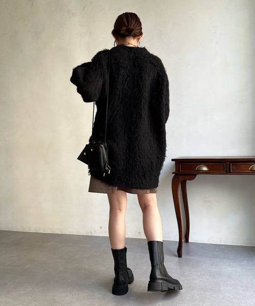 DouDou（ドゥドゥ）の「シャギーニットチュニックワンピース（ワンピース・レディース・ブラック/アイボリー/ベージュ・FREE）」の8枚目の写真