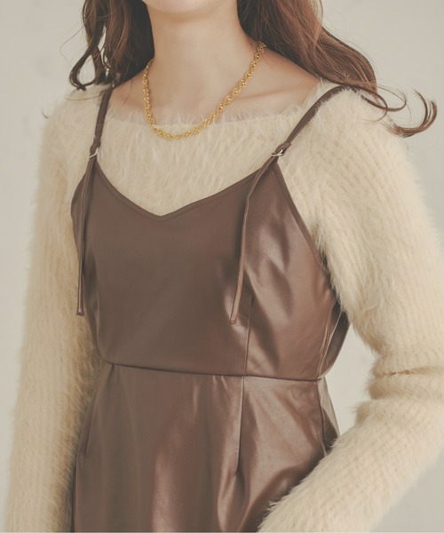 Ambre Neige（アンブルネージュ）の「アソートミニキャミワンピース／【WEB/EC限定商品】（ワンピース・レディース・ライトベージュ/ライトブラウン/ダークブラウン・MEDIUM/SMALL）」の4枚目の写真