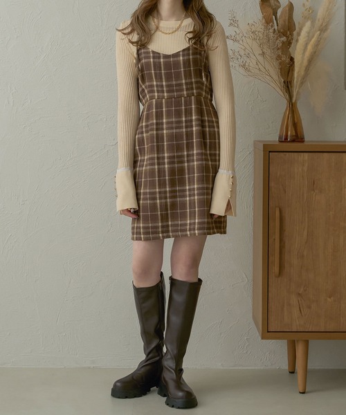 Ambre Neige（アンブルネージュ）の「アソートミニキャミワンピース／【WEB/EC限定商品】（ワンピース・レディース・ライトベージュ/ライトブラウン/ダークブラウン・MEDIUM/SMALL）」の13枚目の写真