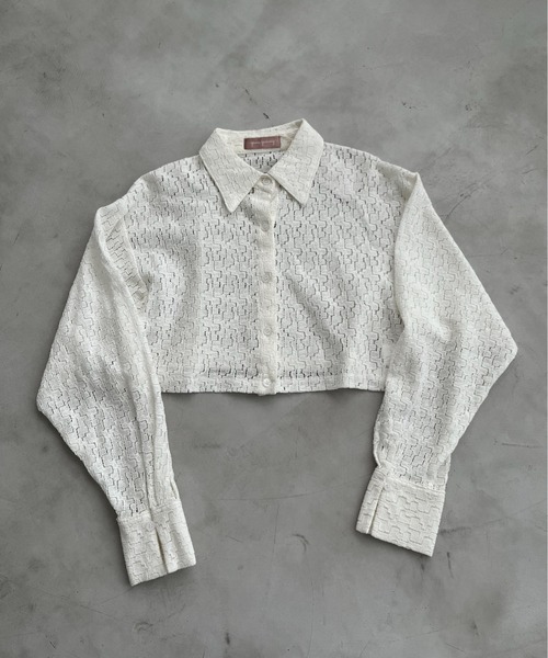 EPIMI E'PIMMY（エピミエピミー）の「キカガクレースショートシャツ（シャツ/ブラウス・レディース・アイボリー/ブラック/オフホワイト・MEDIUM）」の14枚目の写真