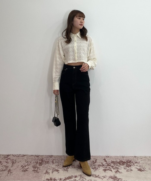 EPIMI E'PIMMY（エピミエピミー）の「キカガクレースショートシャツ（シャツ/ブラウス・レディース・アイボリー/ブラック/オフホワイト・MEDIUM）」の8枚目の写真