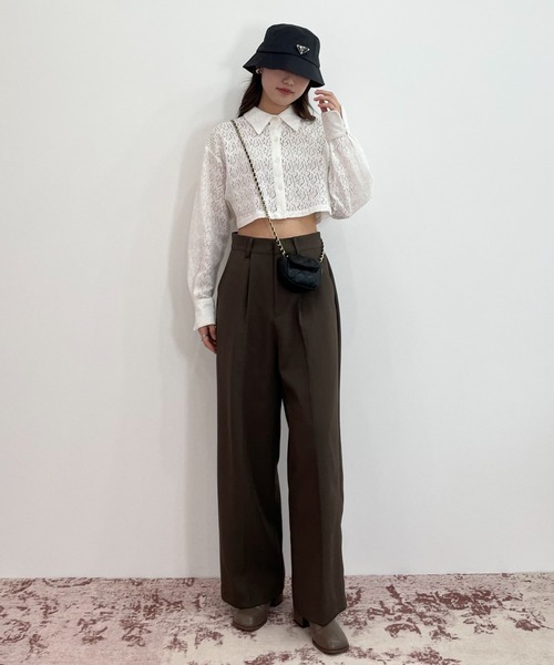 EPIMI E'PIMMY（エピミエピミー）の「キカガクレースショートシャツ（シャツ/ブラウス・レディース・アイボリー/ブラック/オフホワイト・MEDIUM）」の16枚目の写真