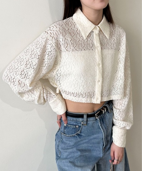 EPIMI E'PIMMY（エピミエピミー）の「キカガクレースショートシャツ（シャツ/ブラウス・レディース・アイボリー/ブラック/オフホワイト・MEDIUM）」の21枚目の写真