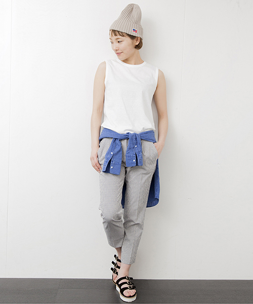 Demi-Luxe BEAMS（デミルクス ビームス）の「【CLASSY.8月号掲載】Demi-Luxe BEAMS / 天竺 ノースリーブ Tシャツ（Tシャツ/カットソー・レディース・ホワイト/ライトグレー/ライトブルー/ネイビー・ONE SIZE）」の5枚目の写真