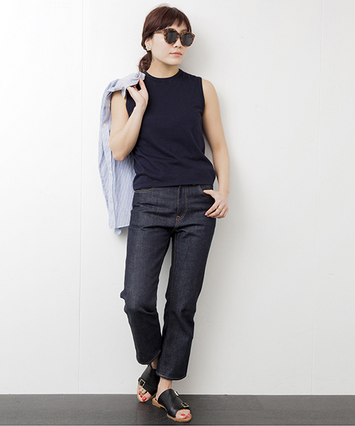 Demi-Luxe BEAMS（デミルクス ビームス）の「【CLASSY.8月号掲載】Demi-Luxe BEAMS / 天竺 ノースリーブ Tシャツ（Tシャツ/カットソー・レディース・ホワイト/ライトグレー/ライトブルー/ネイビー・ONE SIZE）」の8枚目の写真