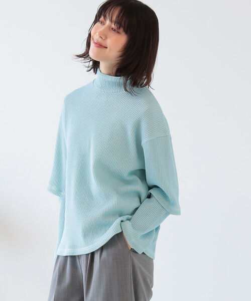 Ray BEAMS（レイビームス）の「Ray BEAMS / エルボー オープン ハイネック トップス（Tシャツ/カットソー・レディース・ホワイト系その他6/ライトブルー・ONE SIZE）」の7枚目の写真