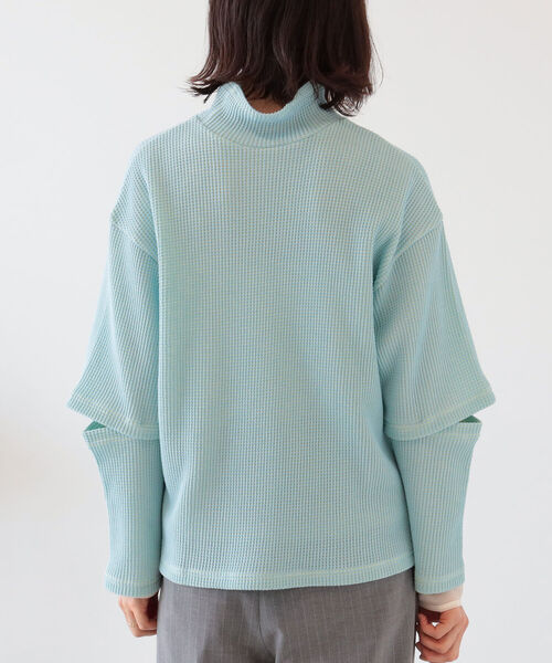 Ray BEAMS（レイビームス）の「Ray BEAMS / エルボー オープン ハイネック トップス（Tシャツ/カットソー・レディース・ホワイト系その他6/ライトブルー・ONE SIZE）」の11枚目の写真