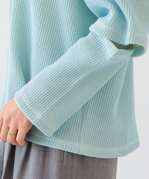 Ray BEAMS（レイビームス）の「Ray BEAMS / エルボー オープン ハイネック トップス（Tシャツ/カットソー・レディース・ホワイト系その他6/ライトブルー・ONE SIZE）」の13枚目の写真