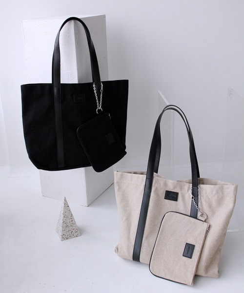 MURUA（ムルーア）の「MURUA (ムルーア) トートバッグ LINEN&CANVAS MR-B1131（トートバッグ・レディース・ブラック/ベージュ・FREE）」の10枚目の写真