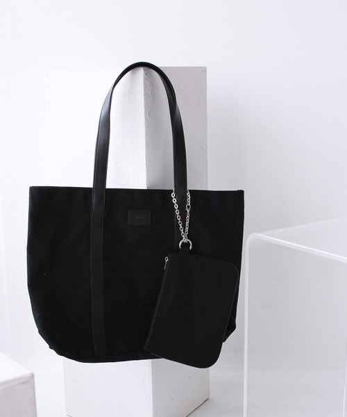 MURUA（ムルーア）の「MURUA (ムルーア) トートバッグ LINEN&CANVAS MR-B1131（トートバッグ・レディース・ブラック/ベージュ・FREE）」の9枚目の写真