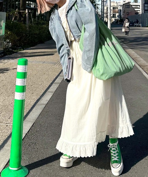 w closet（ダブルクローゼット）の「【Alley】ロゴプリントチェックトートバッグ（トートバッグ・レディース・グリーン/ライム/ブラック・FREE）」の9枚目の写真