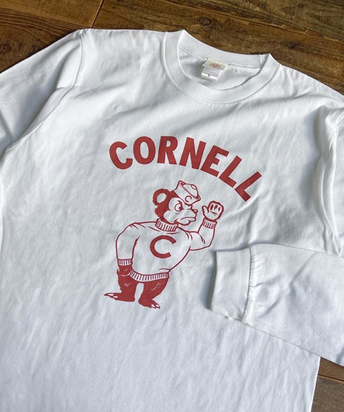 FUNALIVE(ファンアライブ)の「5.6oz カレッジロゴプリント長袖Tシャツ 2023SS(Tシャツ/カットソー・メンズ・グレー/ホワイト系その他2/ホワイト/ブラウン/ホワイト系その他/ネイビー・M/L/XL)」の4枚目の写真